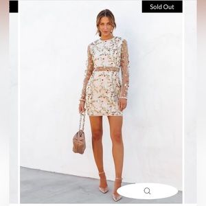 SAY IT WITH FLOWERS SHEER EMBROIDERED MINI DRESS
